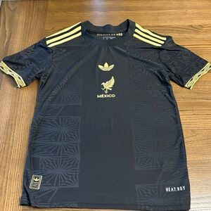 Adidas Mens Black Jersey with Gold Details